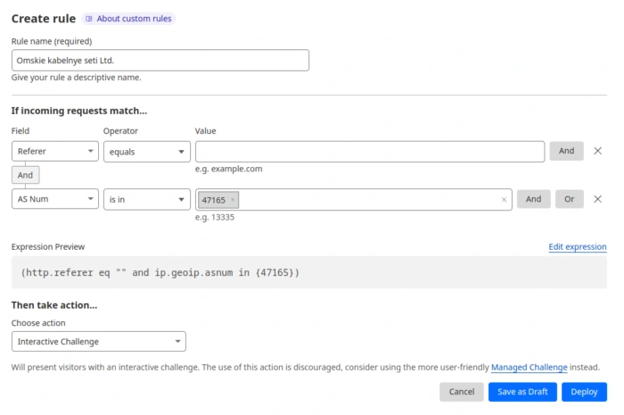 Omskie kabelnye seti Ltd. боты AS47165